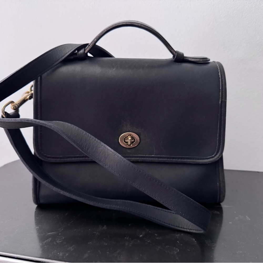 Vintage Coach Leather Bag dark blue
